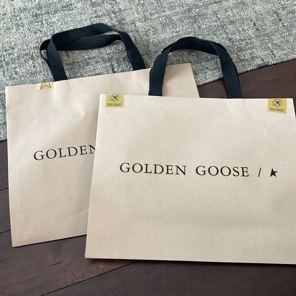 Two Authentic Golden Goose Shopping gift bag